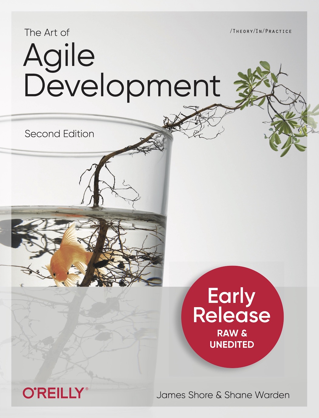 Book cover for “The Art of Agile Development, Second Edition” by James Shore and Shane Warden. The cover has a large sticker on it that says “Early Release: Raw and Unedited.”