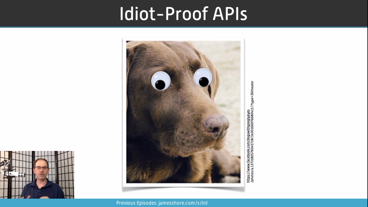 Screenshot of “Idiot-Proof APIs” episode