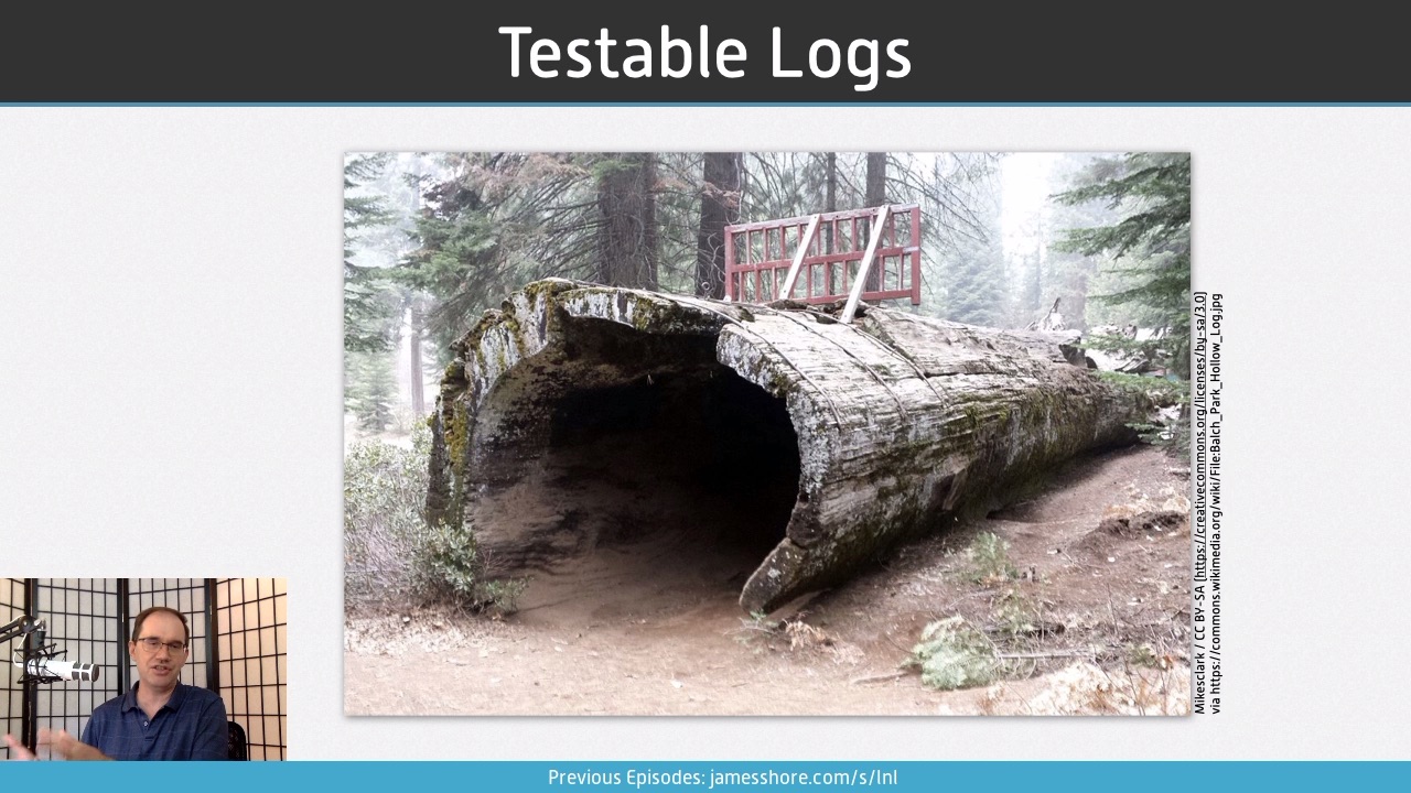 Screenshot of “Testable Logs” episode