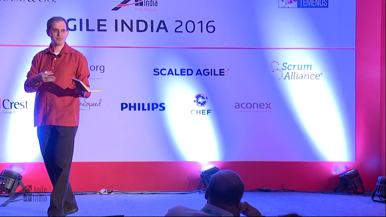 Picture of James Shore at Agile India conference