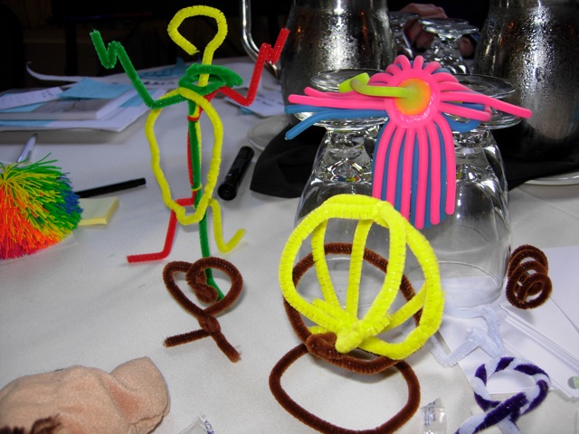 A picture of some pipe cleaner creations.