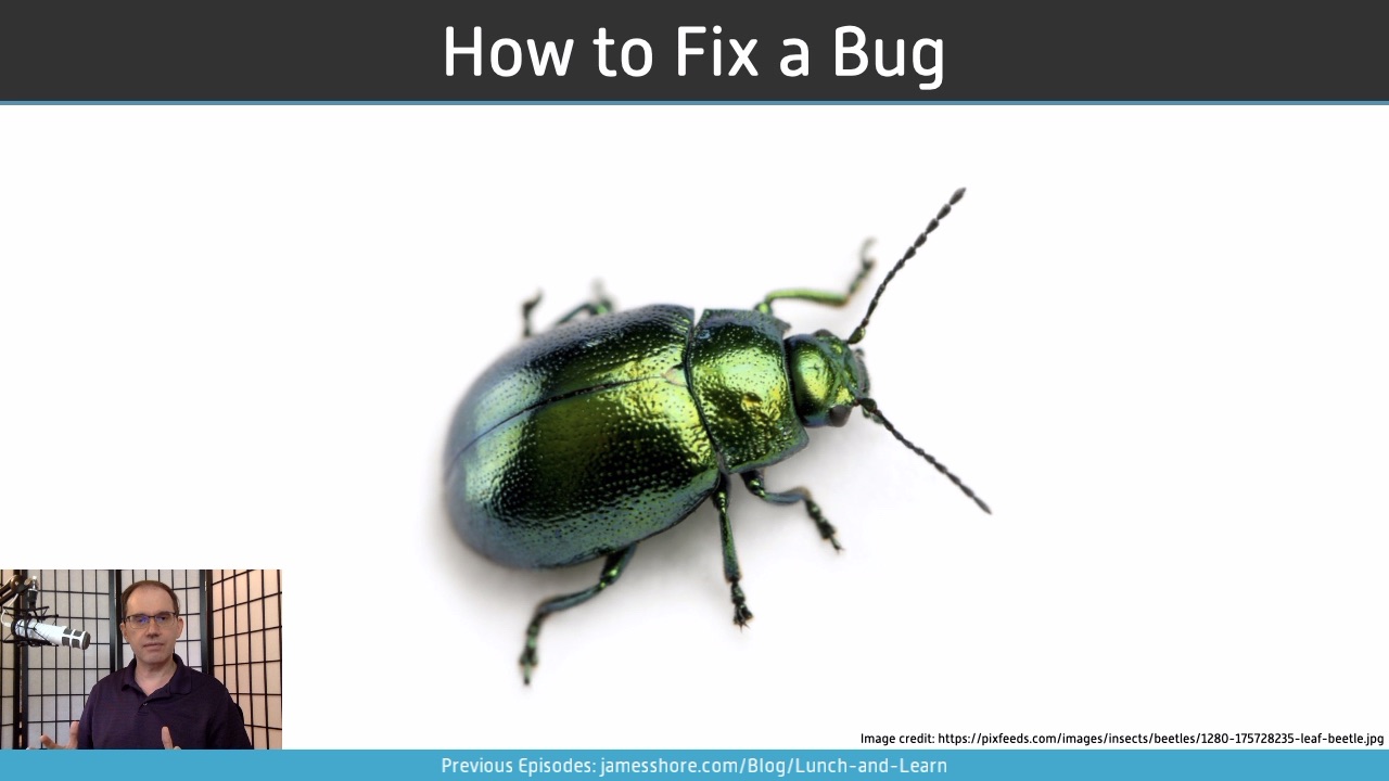 Screenshot of “How to Fix a Bug” episode